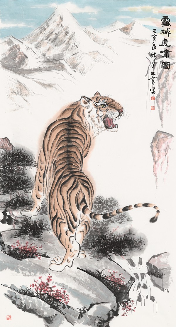 3《雪域虎啸图》,180cm×97cm.jpg